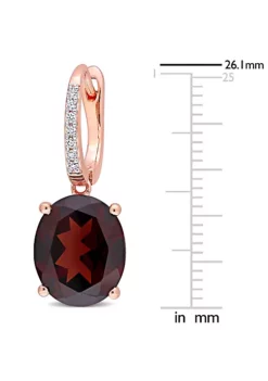 Best deal 🛒 9.6 ct. t.g.w. Garnet and 1/10 ct. t.w. Diamond Earrings in 14K Rose Gold by Belk & Co. 😀 -DealsBelk & Co. Store Belk 21823