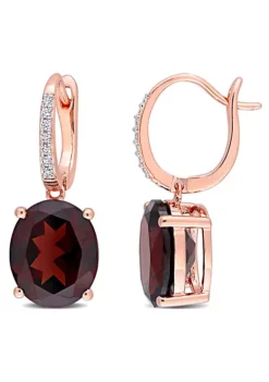 Best deal 🛒 9.6 ct. t.g.w. Garnet and 1/10 ct. t.w. Diamond Earrings in 14K Rose Gold by Belk & Co. 😀 -DealsBelk & Co. Store Belk 21825