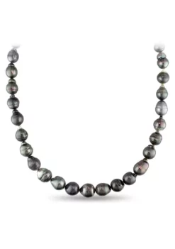 Flash Sale ๐ฅ 8-10MM Tahitian Cultured Pearl 18" Strand Necklace with 14k White Gold Clasp by Belk & Co. โญ