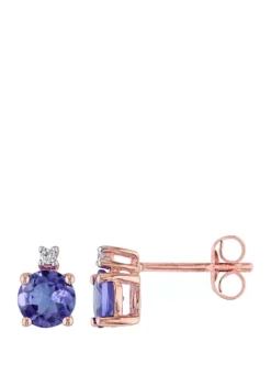 Hot Sale 🌟 1 1/10 ct. t.w. Tanzanite, 0.02 ct. t.w. Diamond Accent Stud Earrings by Belk & Co. 😀 -DealsBelk & Co. Store Belk 21841