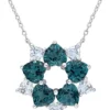 Wholesale ✨ 6.2 ct. t.w. Blue Topaz Floral Necklace in Sterling Silver by Belk & Co. 😀