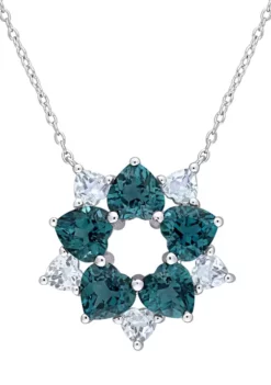 Wholesale ✨ 6.2 ct. t.w. Blue Topaz Floral Necklace in Sterling Silver by Belk & Co. 😀 -DealsBelk & Co. Store Belk 21851