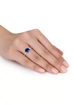 Budget ⌛ Lab Created Created Sapphire Solitaire Ring in 10k White Gold by Belk & Co. 🥰 -DealsBelk & Co. Store Belk 21910