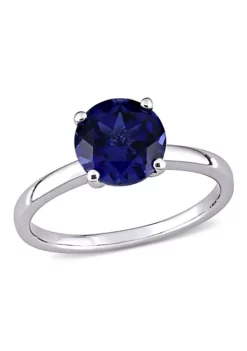 Budget ⌛ Lab Created Created Sapphire Solitaire Ring in 10k White Gold by Belk & Co. 🥰 -DealsBelk & Co. Store Belk 21911
