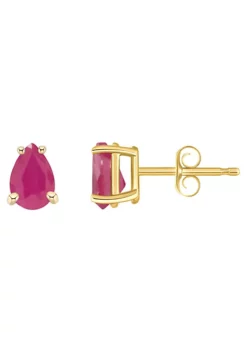 Wholesale ✨ 14K Gold 6x4 Pear Shape Ruby Earrings by Belk & Co. 💯