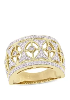 Best deal ❤️ Diamond Filigree Vintage Ring in 10K Yellow Gold by Belk & Co. 💯