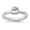 Deals 🎉 3/4 ct. t.w. Cushion-cut White Topaz Stackable Expressions Ring in Sterling Silver by Belk & Co. 🔔