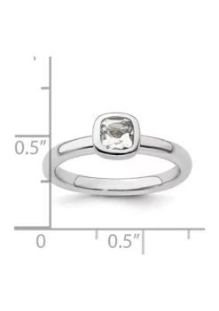 Deals 🎉 3/4 ct. t.w. Cushion-cut White Topaz Stackable Expressions Ring in Sterling Silver by Belk & Co. 🔔 -DealsBelk & Co. Store Belk 21970