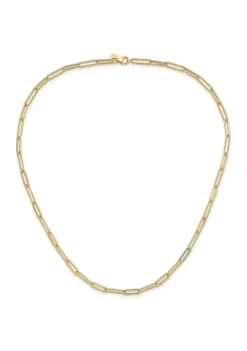 Budget 🔥 14K Yellow Gold Polished and Textured Paperclip Link Necklace by Belk & Co. 😀 -DealsBelk & Co. Store Belk 21986