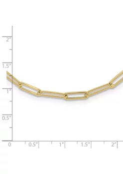 Budget 🔥 14K Yellow Gold Polished and Textured Paperclip Link Necklace by Belk & Co. 😀 -DealsBelk & Co. Store Belk 21987