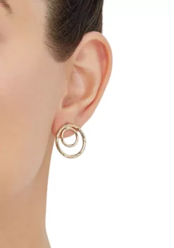 New ⌛ Double 2x20MM & 1.52x12MM Stud Earrings in 10K Yellow Gold by Belk & Co. 😉 -DealsBelk & Co. Store Belk 22020