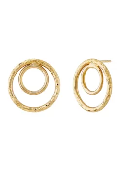 New ⌛ Double 2x20MM & 1.52x12MM Stud Earrings in 10K Yellow Gold by Belk & Co. 😉 -DealsBelk & Co. Store Belk 22021