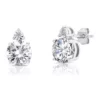 Brand new 🤩 7 Millimeter Round Created White Sapphire and Diamond Accent Stud Earrings in Sterling Silver by Belk & Co. ❤️