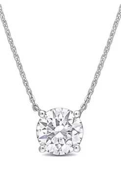 Brand new 🔥 2 ct. t.w. Created Moissanite Solitaire Pendant with Chain in 14K White Gold by Belk & Co. ✨ -DealsBelk & Co. Store Belk 22066