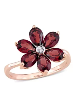 Best reviews of 💯 3 ct. t.g.w. Garnet and Diamond Accent Floral Ring in 10K Rose Gold by Belk & Co. 🤩 -DealsBelk & Co. Store Belk 22072