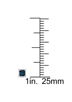 Promo 🧨 1/3 ct. t.w. Princess Cut Blue Diamond Stud Earrings in 14K White Gold by Belk & Co. ⌛ -DealsBelk & Co. Store Belk 22085