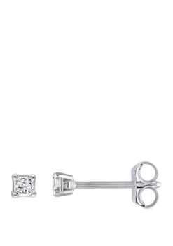 Brand new ⭐ 1/10 ct. t.w. Princess Cut Diamond Stud Earrings in 14K White Gold by Belk & Co. 🎁 -DealsBelk & Co. Store Belk 2209