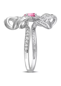 Hot Sale 👏 1 1/10 CT TGW Pink Topaz and White Topaz Flower Cocktail Ring in Sterling Silver by Belk & Co. 🧨 -DealsBelk & Co. Store Belk 22104
