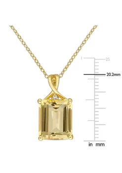 New ⌛ 6.68 ct. t.g.w. Octagon Citrine and White Topaz Pendant with Chain in Yellow Plated Sterling Silver by Belk & Co. 😍 -DealsBelk & Co. Store Belk 22110