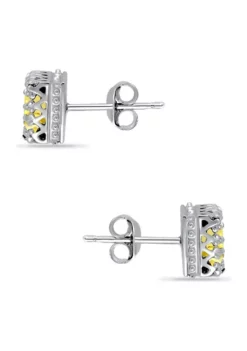 Best Sale ⭐ 1-1/4 ct. 6MM Princess Cut Citrine Crown Stud Earrings, Sterling Silver by Belk & Co. 🎉 -DealsBelk & Co. Store Belk 22118