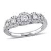 Cheapest 👏 3/4 CT TW Diamond Halo Ring in 10k White Gold by Belk & Co. ❤️