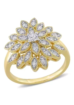 Cheapest ๐ 1/2 ct. t.w. Diamond Cluster Ring in 10K Yellow Gold by Belk & Co. ๐