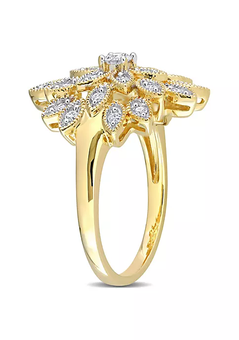 Cheapest ๐ 1/2 ct. t.w. Diamond Cluster Ring in 10K Yellow Gold by Belk & Co. ๐ 4 Cheapest ๐ 1/2 ct. t.w. Diamond Cluster Ring in 10K Yellow Gold by Belk & Co. ๐ - Image 4