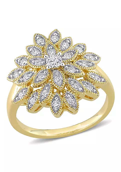 Cheapest ๐ 1/2 ct. t.w. Diamond Cluster Ring in 10K Yellow Gold by Belk & Co. ๐ 5 Cheapest ๐ 1/2 ct. t.w. Diamond Cluster Ring in 10K Yellow Gold by Belk & Co. ๐ - Image 5