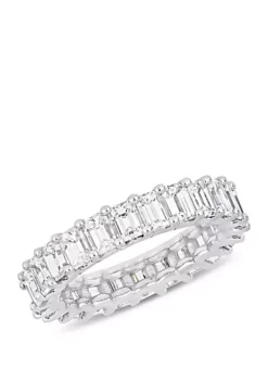 Hot Sale ๐ 3.75 ct. t.w. Emerald Cut Diamond Eternity Ring in 18k White Gold by Belk & Co. โญ