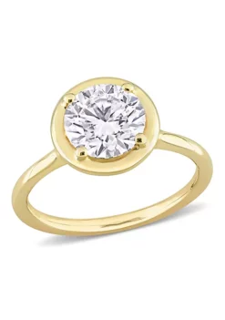 Best Pirce 😍 Lab Created Created Moissanite Engagement Ring in 10k Yellow Gold by Belk & Co. 😉