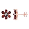 Best reviews of 🔔 3.25 CT TGW Garnet and Diamond Accent Floral Stud Earrings in 10k Rose Gold by Belk & Co. 💯