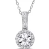 Wholesale 💯 1/6 ct. t.w. Diamond Circle Halo Pendant with Chain in Sterling Silver by Belk & Co. ❤️