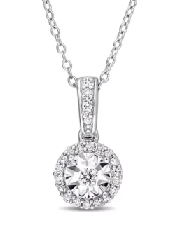 Wholesale 💯 1/6 ct. t.w. Diamond Circle Halo Pendant with Chain in Sterling Silver by Belk & Co. ❤️ -DealsBelk & Co. Store Belk 22203
