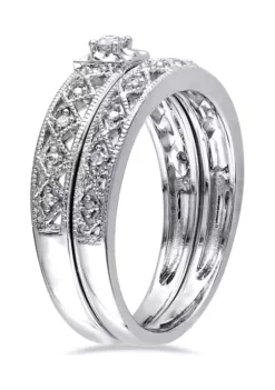 Budget 😍 1/10 ct. t.w. Diamond Filigree Bridal Set in Sterling Silver by Belk & Co. 💯 -DealsBelk & Co. Store Belk 22205