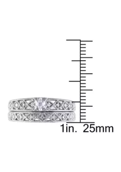 Budget 😍 1/10 ct. t.w. Diamond Filigree Bridal Set in Sterling Silver by Belk & Co. 💯 -DealsBelk & Co. Store Belk 22206