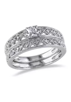 Budget 😍 1/10 ct. t.w. Diamond Filigree Bridal Set in Sterling Silver by Belk & Co. 💯 -DealsBelk & Co. Store Belk 22208