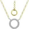 Best deal ✨ 1/10 ct. t.w. Diamond Circle Necklace on 15-1/2 inch with 2" Extender Chain, 18KT Gold over Silver by Belk & Co. ✔️