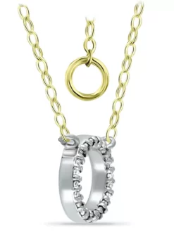 Best deal ✨ 1/10 ct. t.w. Diamond Circle Necklace on 15-1/2 inch with 2" Extender Chain, 18KT Gold over Silver by Belk & Co. ✔️ -DealsBelk & Co. Store Belk 22215