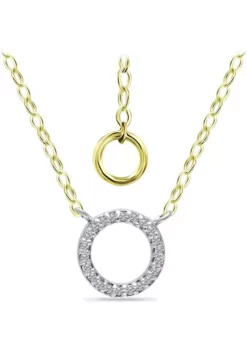Best deal ✨ 1/10 ct. t.w. Diamond Circle Necklace on 15-1/2 inch with 2" Extender Chain, 18KT Gold over Silver by Belk & Co. ✔️ -DealsBelk & Co. Store Belk 22217