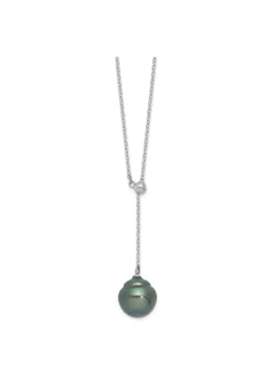 Buy 🥰 Sterling Silver Rhodium 9-10mm Baroque Tahitian Saltwater Pearl Necklace by Belk & Co. ⌛ -DealsBelk & Co. Store Belk 22222