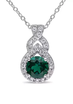 New ๐ Created Emerald and Created White Sapphire Teardrop Halo Pendant with Chain in Sterling Silver by Belk & Co. โญ 7 New ๐ Created Emerald and Created White Sapphire Teardrop Halo Pendant with Chain in Sterling Silver by Belk & Co. โญ -DealsBelk & Co. Store Belk 22227