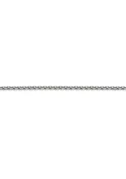 Hot Sale 🧨 14K White Gold 1.25 Millimeter Adjustable Diamond Cut Cable Chain by Belk & Co. 👍