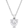 Best Sale ❤️ Lab Created 2 ct. t.g.w. Created Moissanite Solitaire Heart Pendant with Chain in Sterling Silver by Belk & Co. 😀
