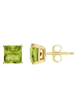 Cheapest 😍 14K Yellow Gold 5mm Princess Cut Peridot Stud Earrings by Belk & Co. ❤️ -DealsBelk & Co. Store Belk 22273
