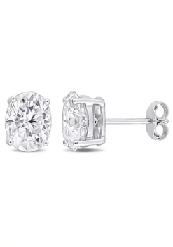 Cheapest 🔔 Lab Created 4 CT TGW Oval Created Moissanite Stud Earrings in Sterling Silver by Belk & Co. ⌛