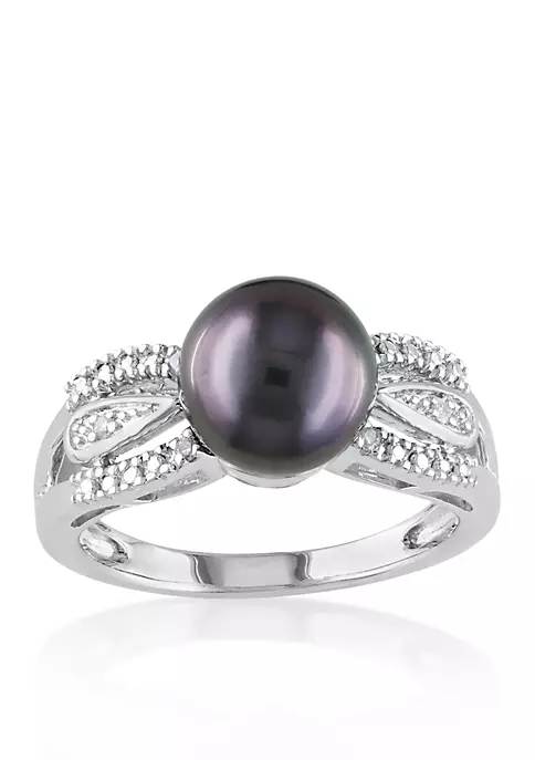 Budget ๐ Sterling Silver Black Tahitian Pearl and Diamond Ring by Belk & Co. ๐ 3 Budget ๐ Sterling Silver Black Tahitian Pearl and Diamond Ring by Belk & Co. ๐ - Image 3