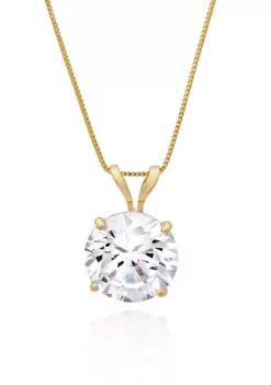 Deals 🧨 14k Yellow Gold 8mm Cubic Zironia Pendant by Belk & Co. ❤️