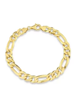 Wholesale 😍 18k Yellow Gold Plated Sterling Silver 8.9mm Flat Figaro Chain Anklet, 9" by Belk & Co. 🎉 -DealsBelk & Co. Store Belk 22335