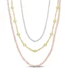 Cheapest 🎁 Chain Necklace in 3-Tone 18k Gold Plated Sterling Silver, 19" by Belk & Co. 🧨