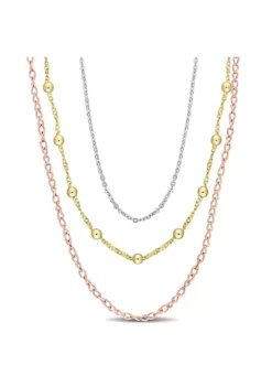 Cheapest 🎁 Chain Necklace in 3-Tone 18k Gold Plated Sterling Silver, 19" by Belk & Co. 🧨 -DealsBelk & Co. Store Belk 22351